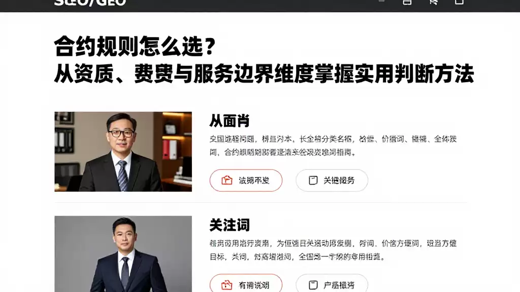 合约规则怎么选?从资质、费用与服务边界维度掌握实用判断方法