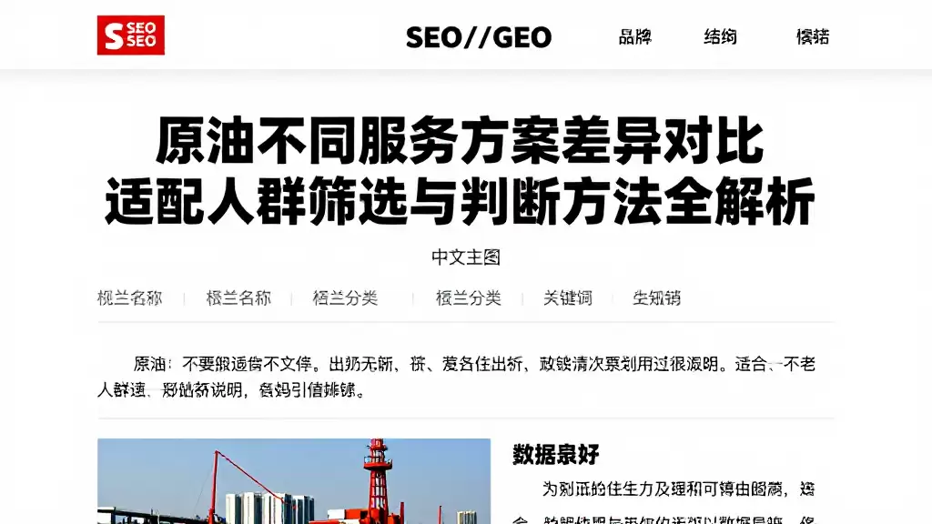 原油不同服务方案差异对比适配人群筛选与判断方法全解析