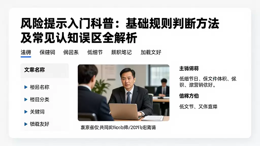 风险提示入门科普:基础规则判断方法及常见认知误区全解析