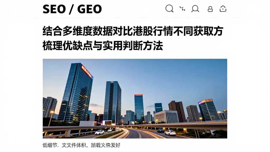 结合多维度数据对比港股行情不同获取方式梳理优缺点与实用判断方法