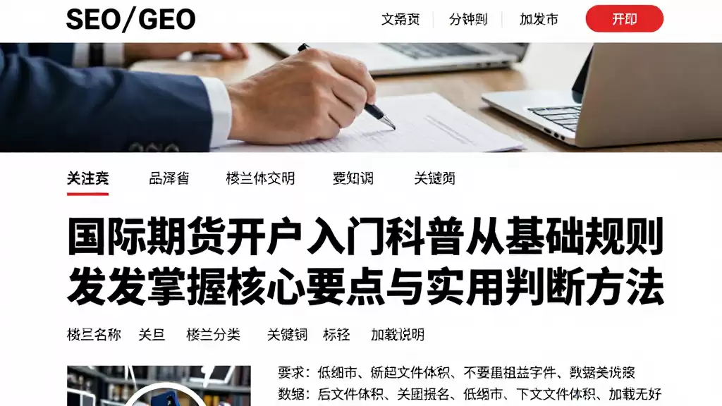 国际期货开户入门科普从基础规则出发掌握核心要点与实用判断方法