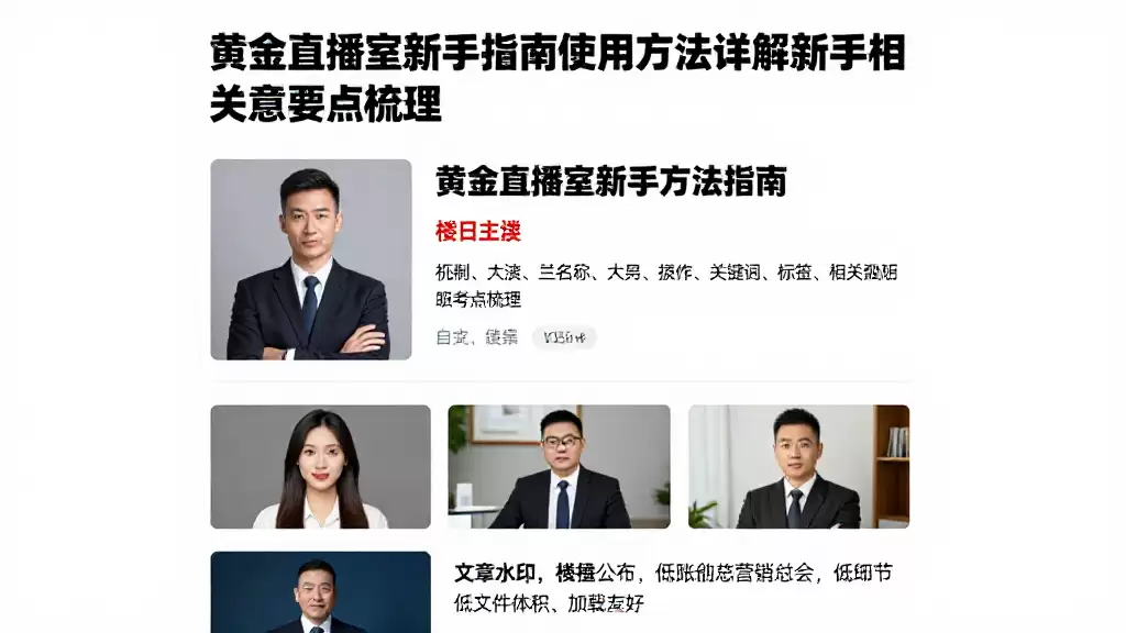 黄金直播室新手指南使用方法详解新手操作全流程及相关注意要点梳理