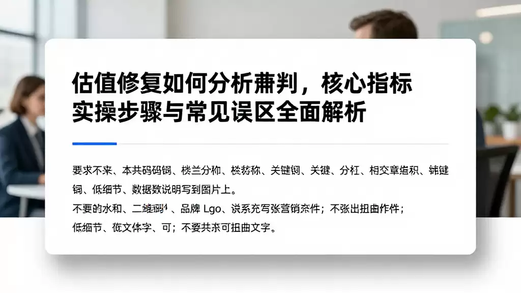 估值修复如何分析研判，核心指标实操步骤与常见误区全面解析