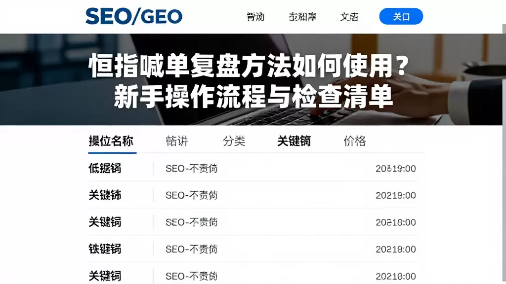 恒指喊单复盘方法如何使用?新手操作流程与检查清单