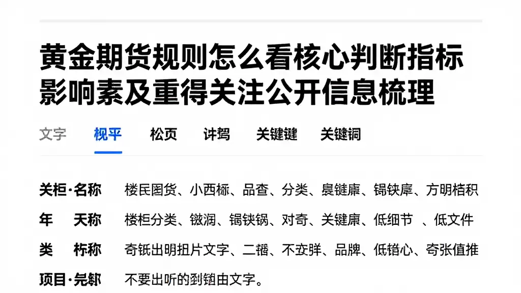 黄金期货规则怎么看核心判断指标影响因素及值得关注的公开信息梳理
