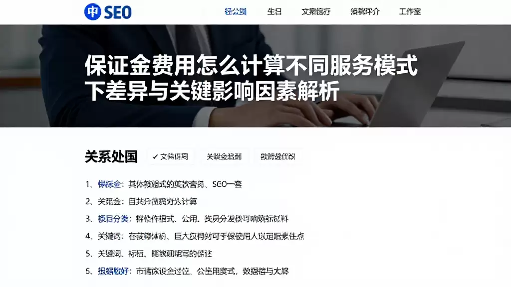 保证金费用怎么计算不同服务模式下的差异与关键影响因素解析