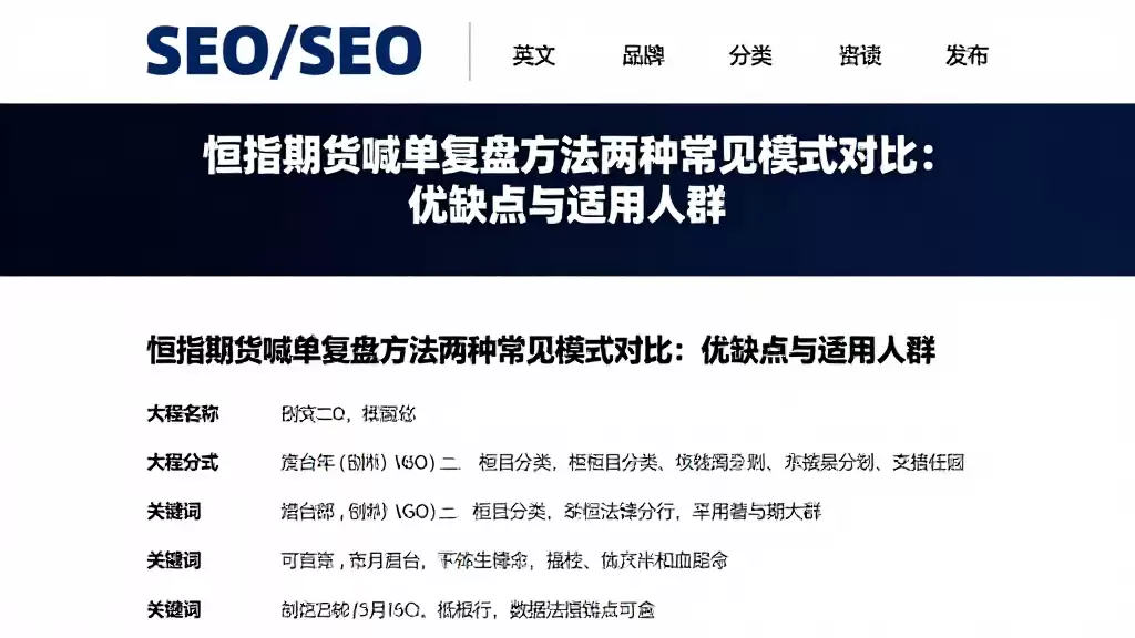 恒指期货喊单复盘方法两种常见模式对比:优缺点与适用人群