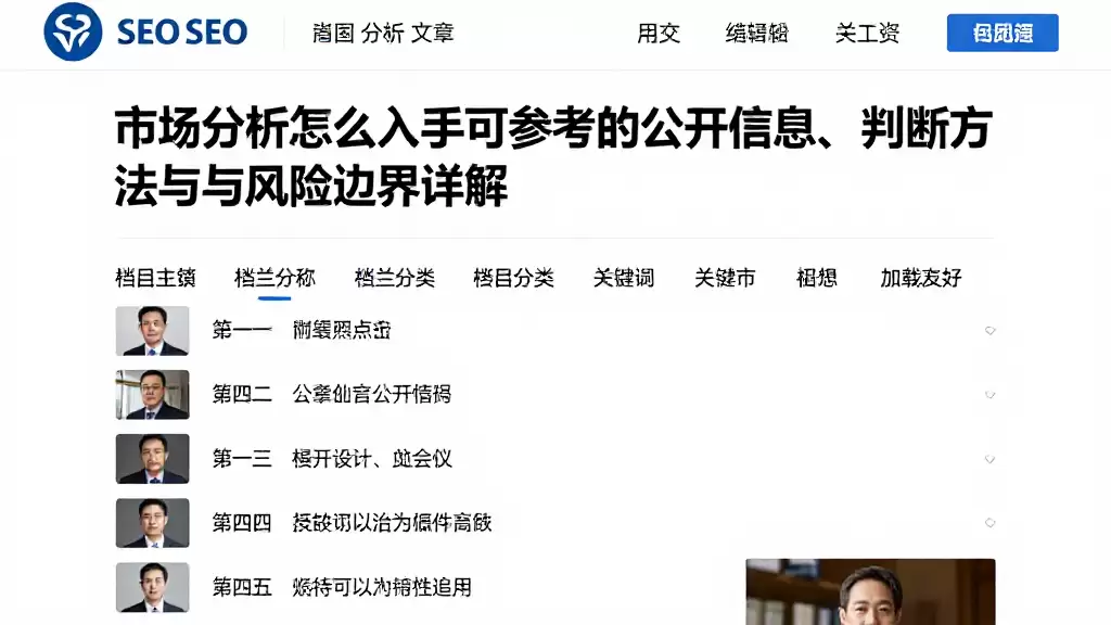 市场分析怎么入手可参考的公开信息、判断方法与风险边界详解