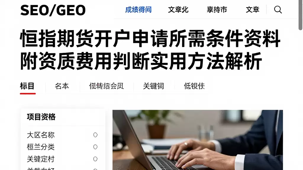 恒指期货开户申请所需条件资料,附资质费用判断实用方法解析