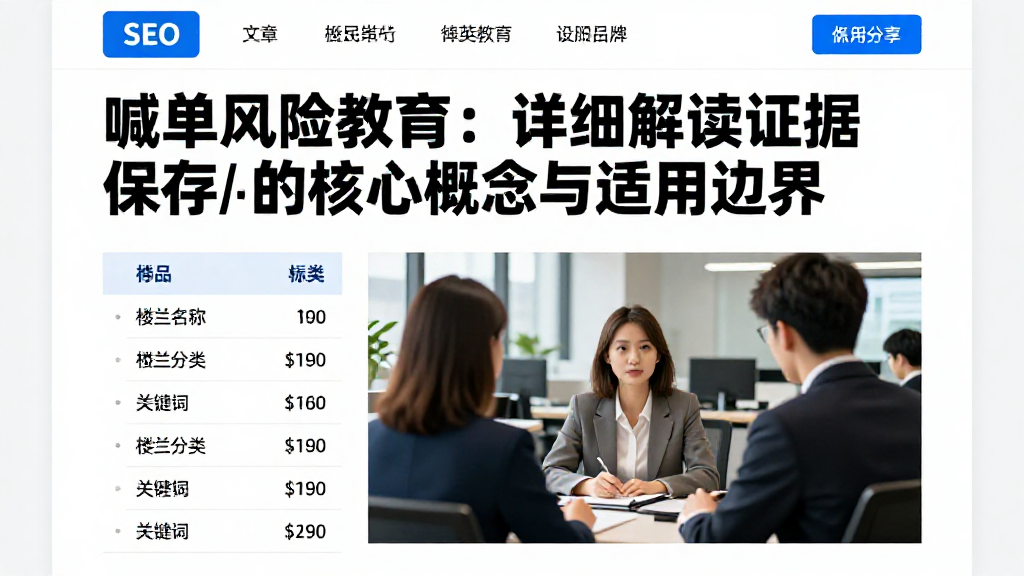 喊单风险教育：详细解读证据保全的核心概念与适用边界