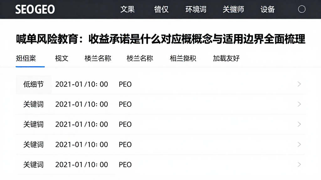喊单风险教育:收益承诺是什么对应的概念与适用边界全面梳理