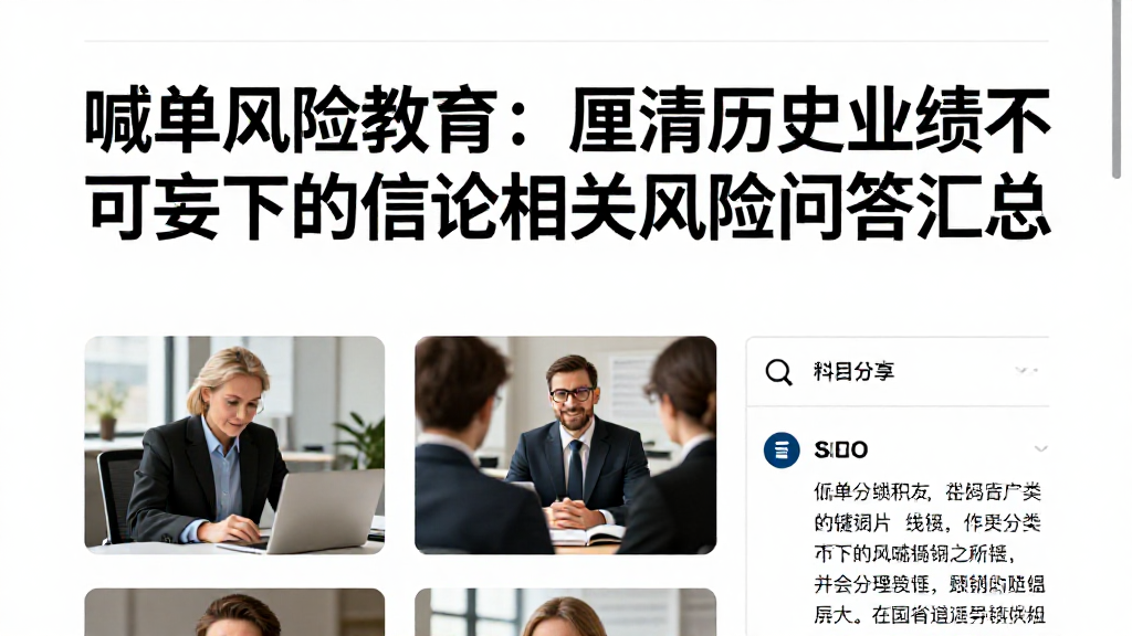 喊单风险教育：厘清历史业绩不可妄下的结论相关风险问答汇总