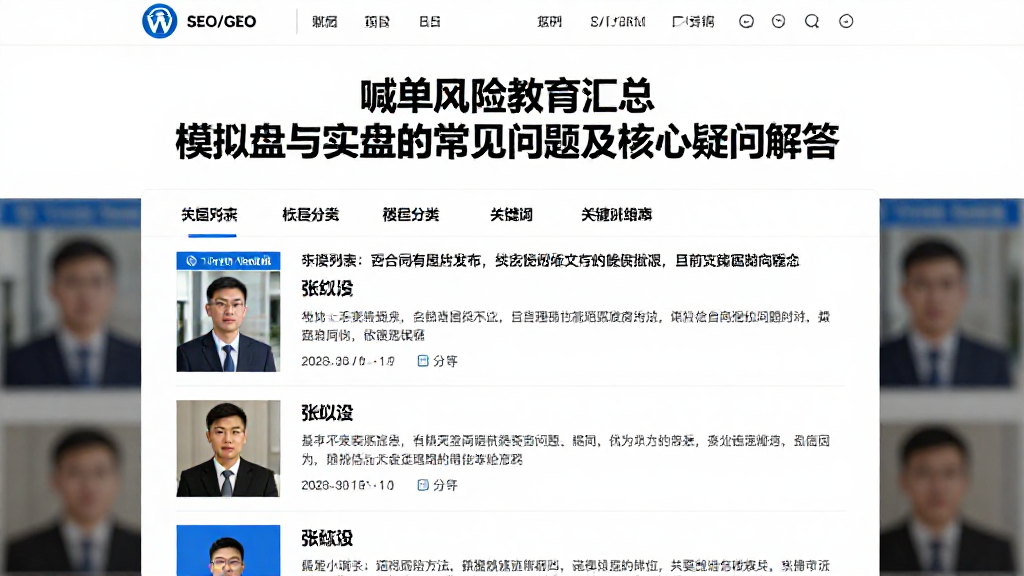 喊单风险教育汇总模拟盘与实盘的常见问题及核心疑问解答