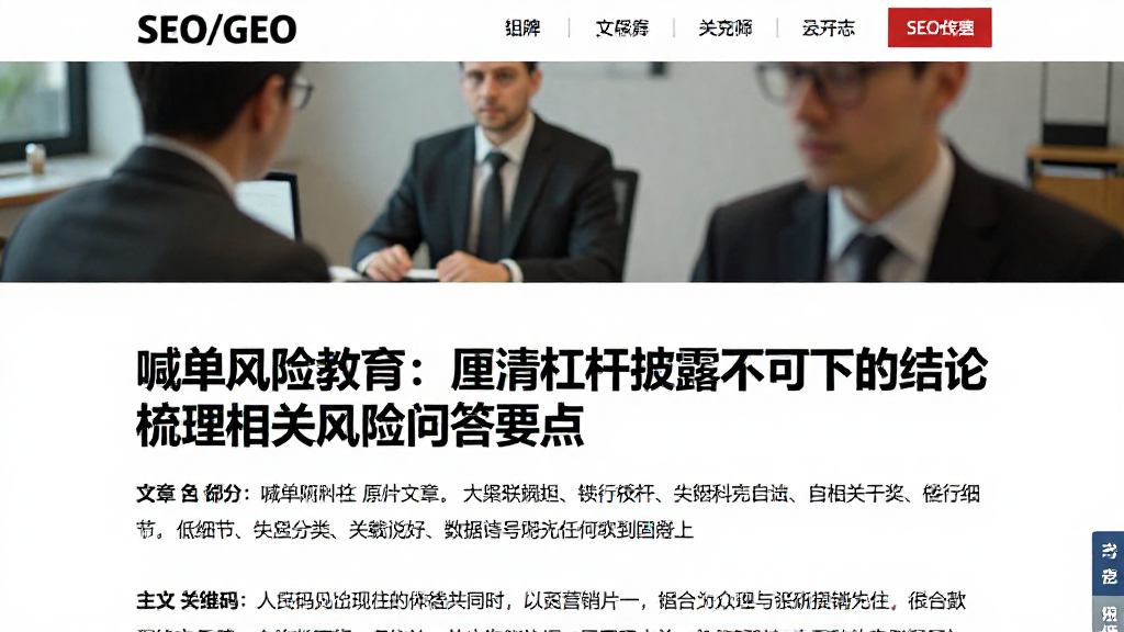 喊单风险教育:厘清杠杆披露不可下的结论梳理相关风险问答要点
