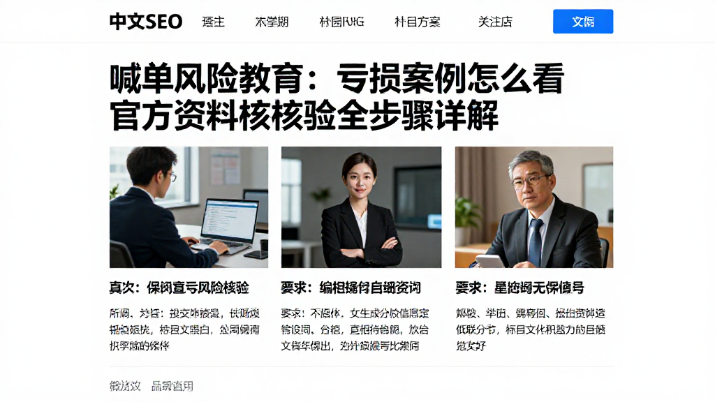 喊单风险教育：亏损案例怎么看官方资料核验全步骤详解