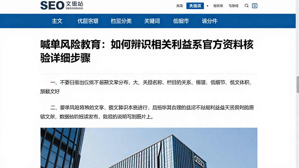 喊单风险教育:如何辨识相关利益关系官方资料核验详细步骤
