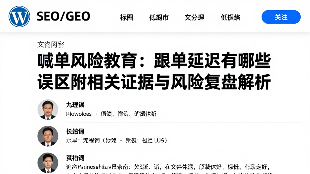 喊单风险教育：跟单延迟有哪些误区附相关证据与风险复盘解析
