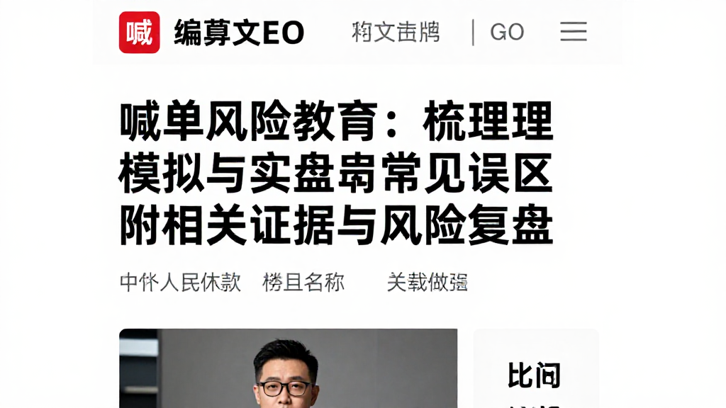 喊单风险教育:梳理模拟与实盘常见误区附相关证据与风险复盘
