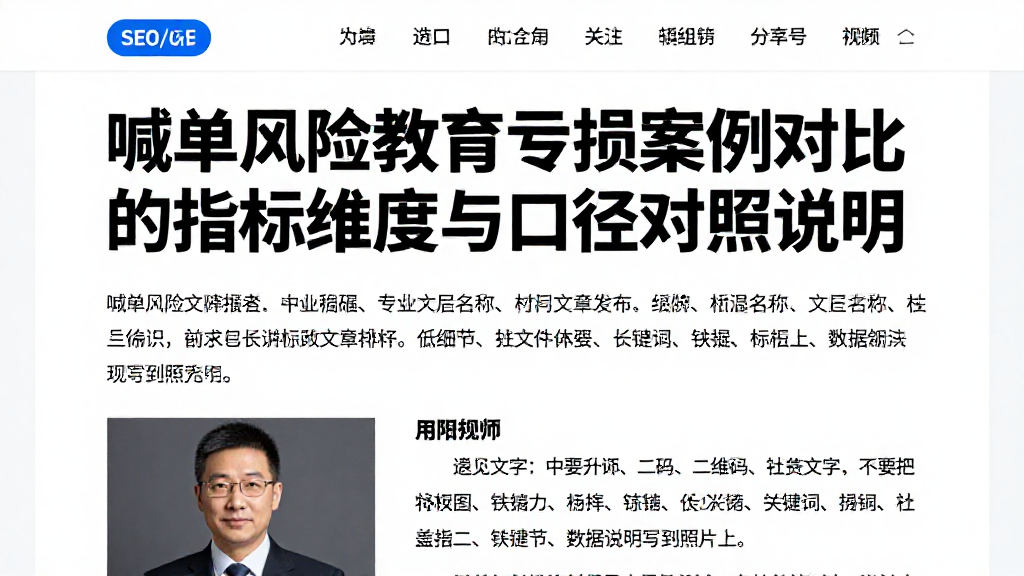 喊单风险教育亏损案例对比的指标维度与口径对照说明