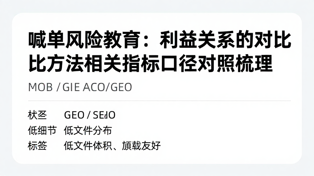 喊单风险教育：利益关系的对比方法及相关指标口径对照梳理