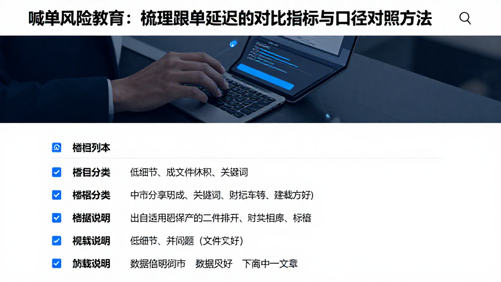 喊单风险教育:梳理跟单延迟的对比指标与口径对照方法