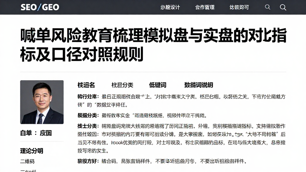 喊单风险教育梳理模拟盘与实盘的对比指标及口径对照规则